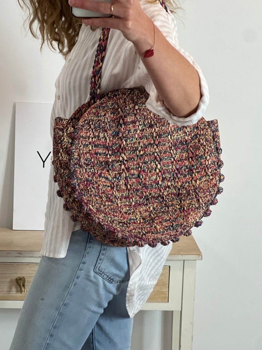 Sezane Raffia June Basket Bag